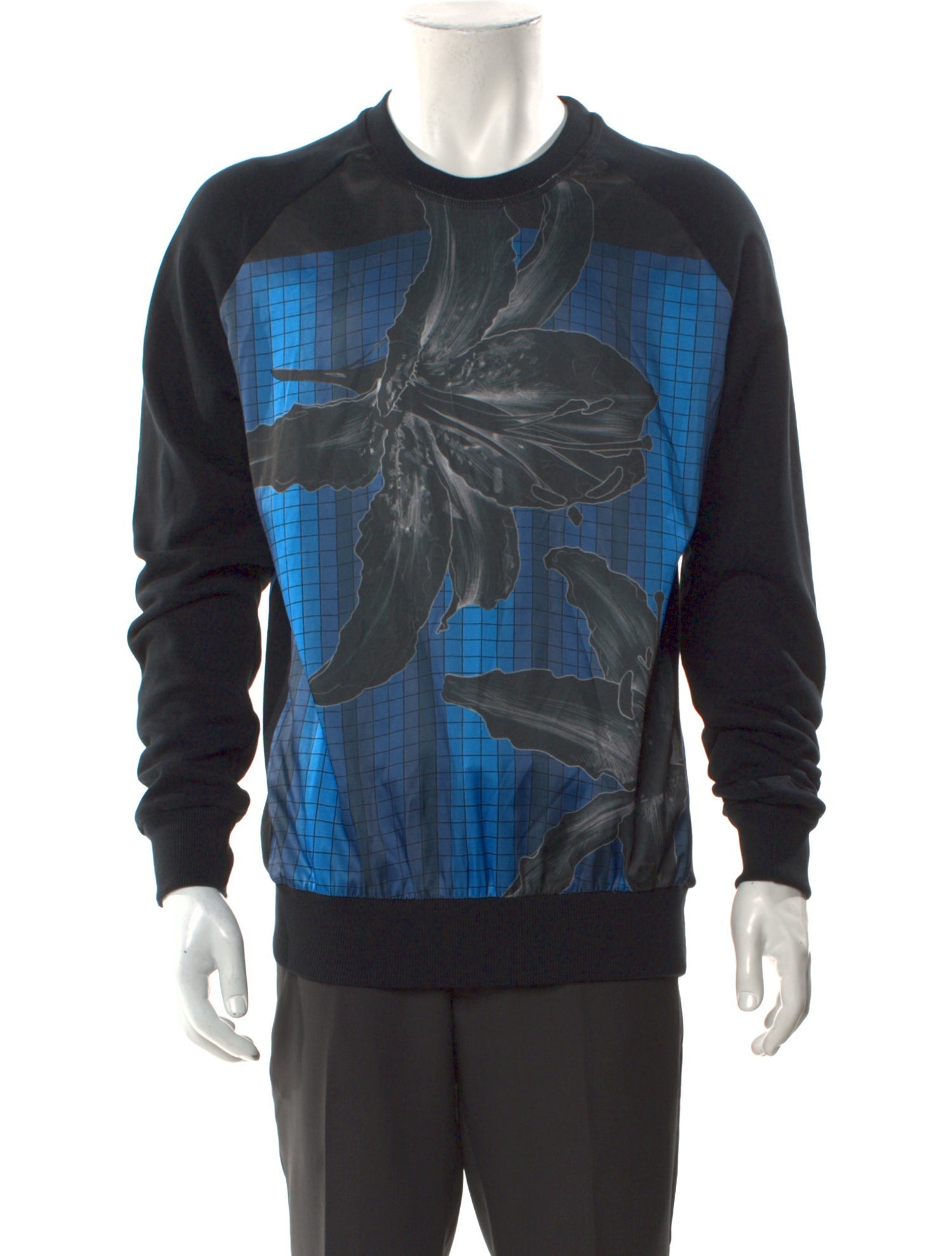 Les Hommes Printed Crew Neck Pullover