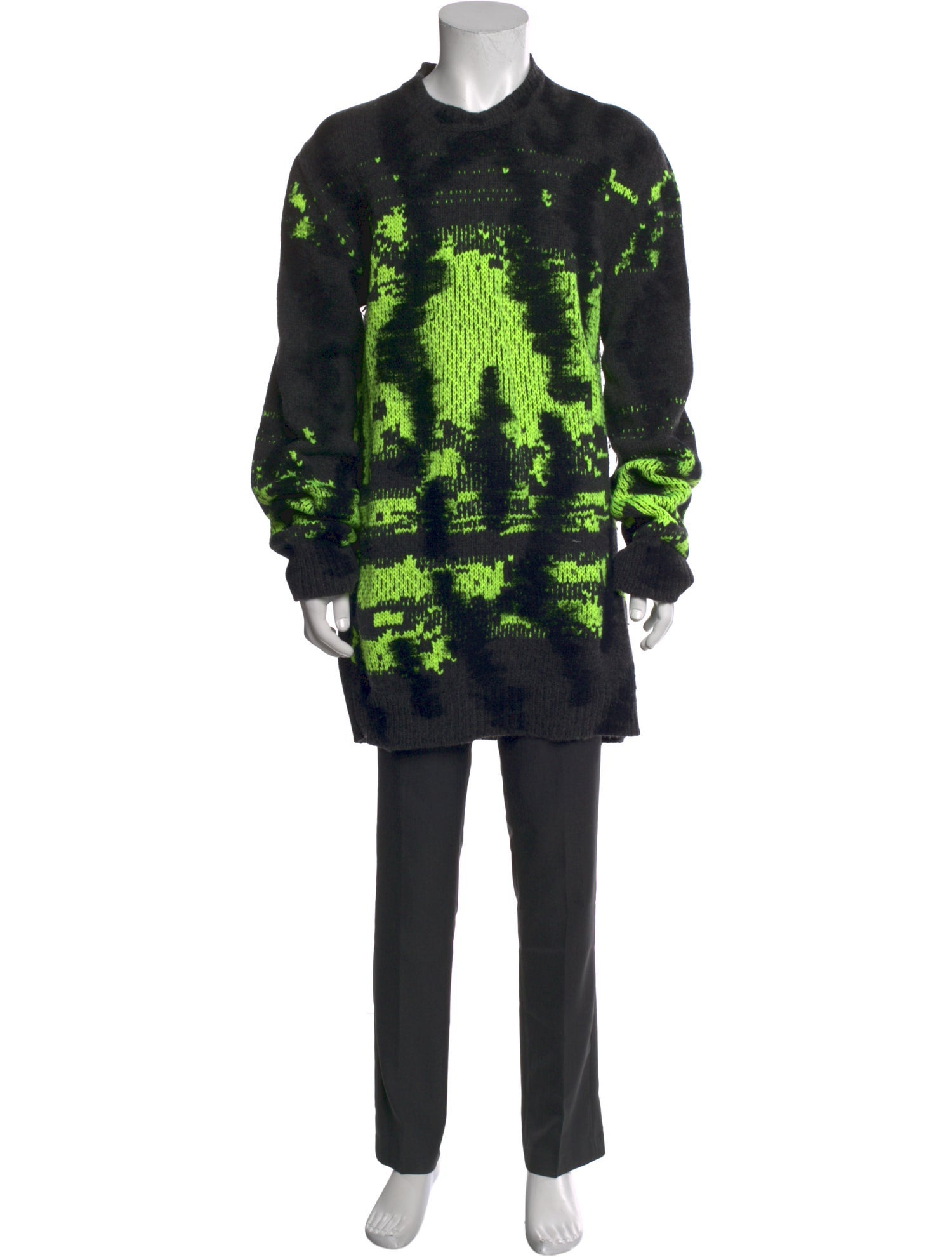 Les Hommes Merino Wool Printed Cardigan