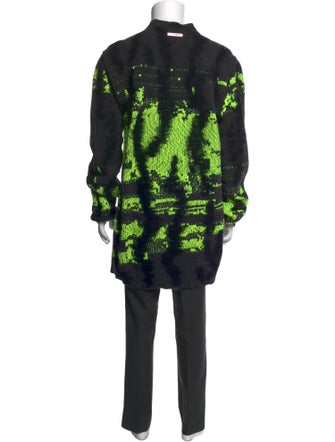 Les Hommes Merino Wool Printed Cardigan