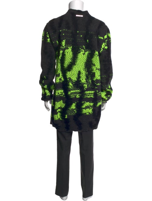 Les Hommes Merino Wool Printed Cardigan