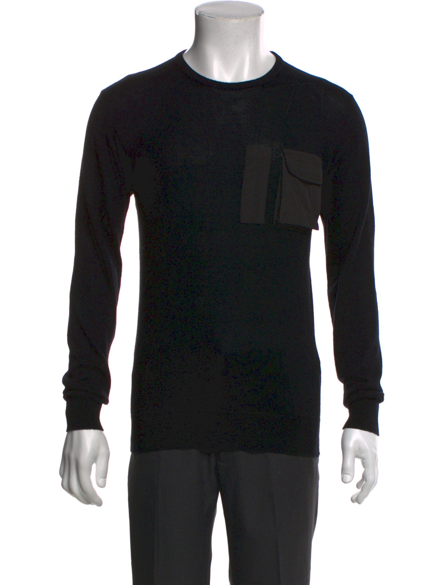 Les Hommes Colorblock Pattern Crew Neck Pullover