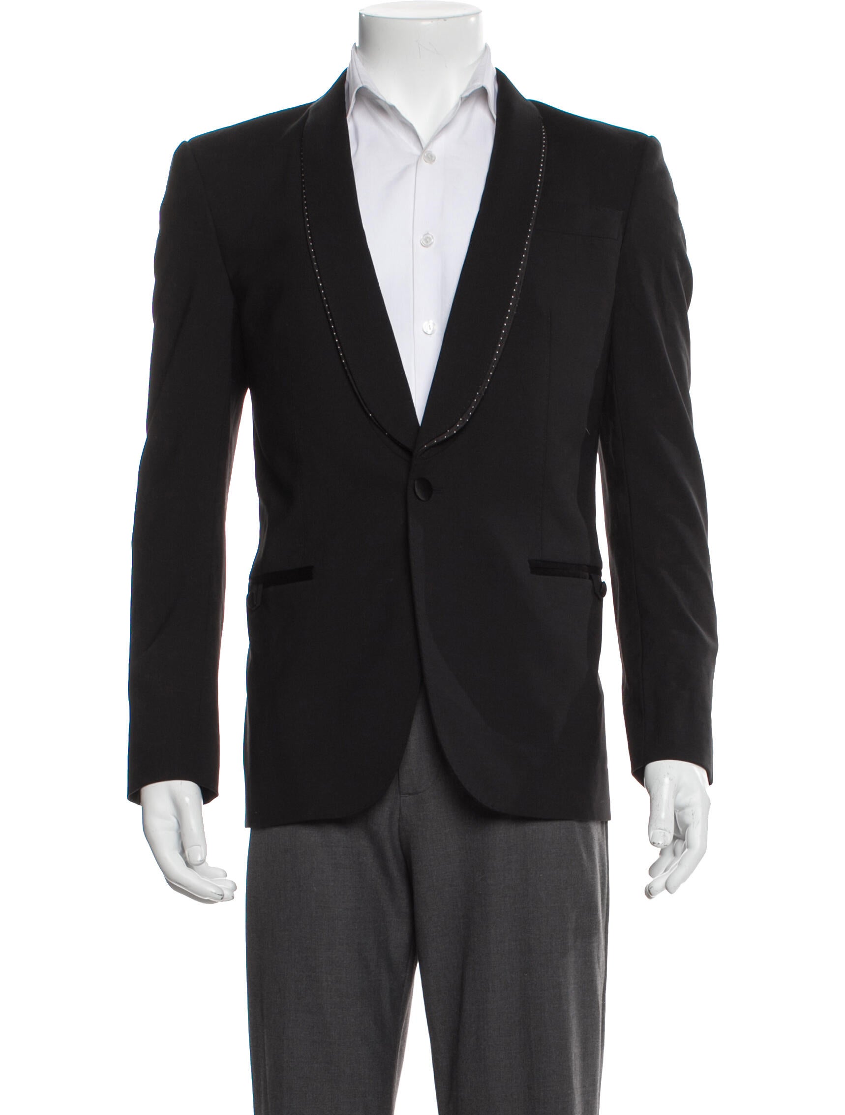 Les Hommes Embroidered Collar Blazer