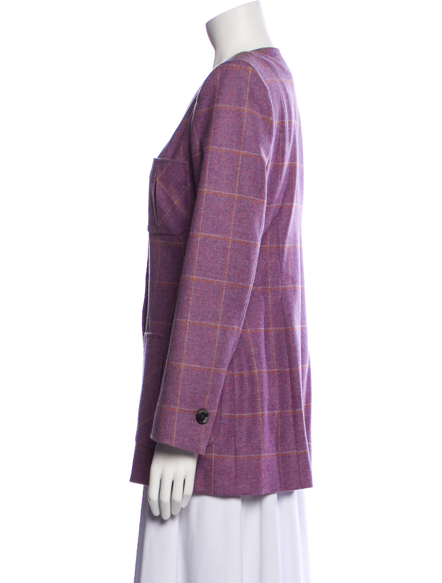 Loulou De La Falaise Wool Plaid Print Evening Jacket w/ Tags