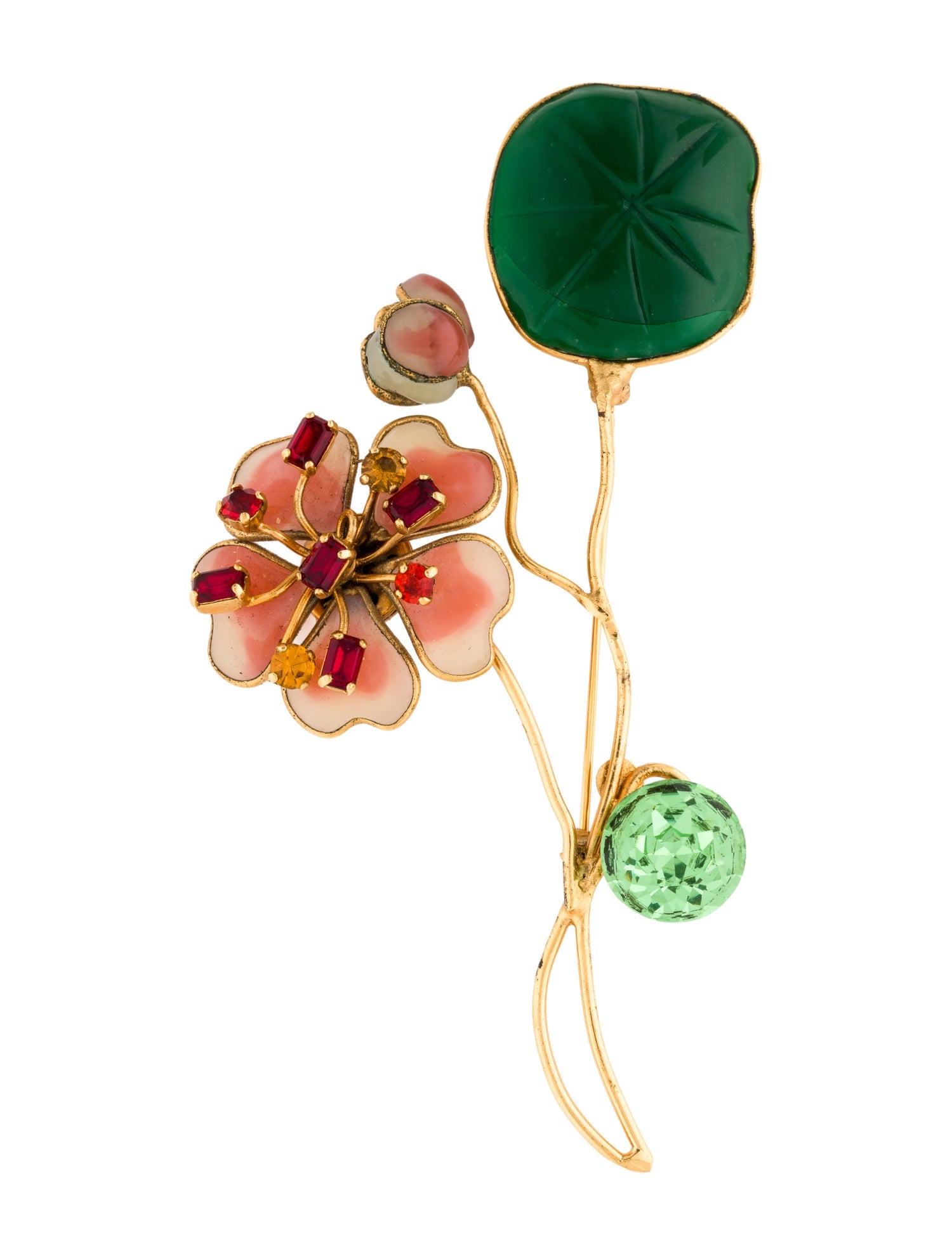 Loulou De La Falaise Crystal Flower Brooch
