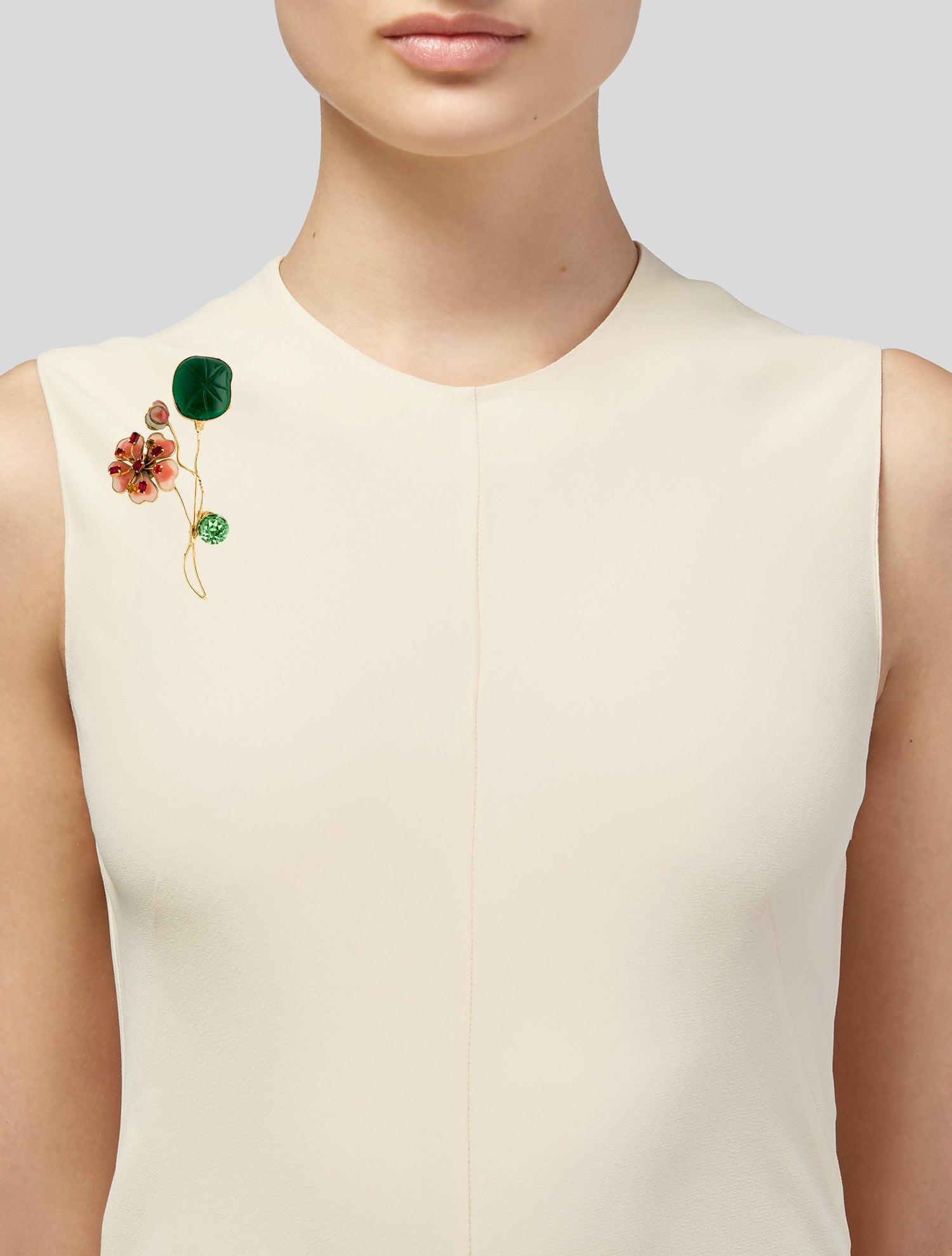 Loulou De La Falaise Crystal Flower Brooch