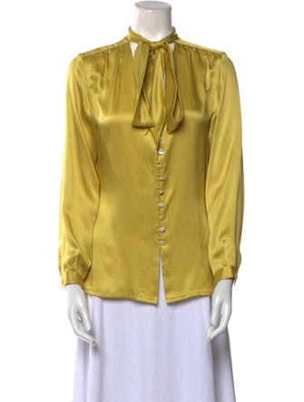 Loulou De La Falaise Silk Mock Neck Blouse