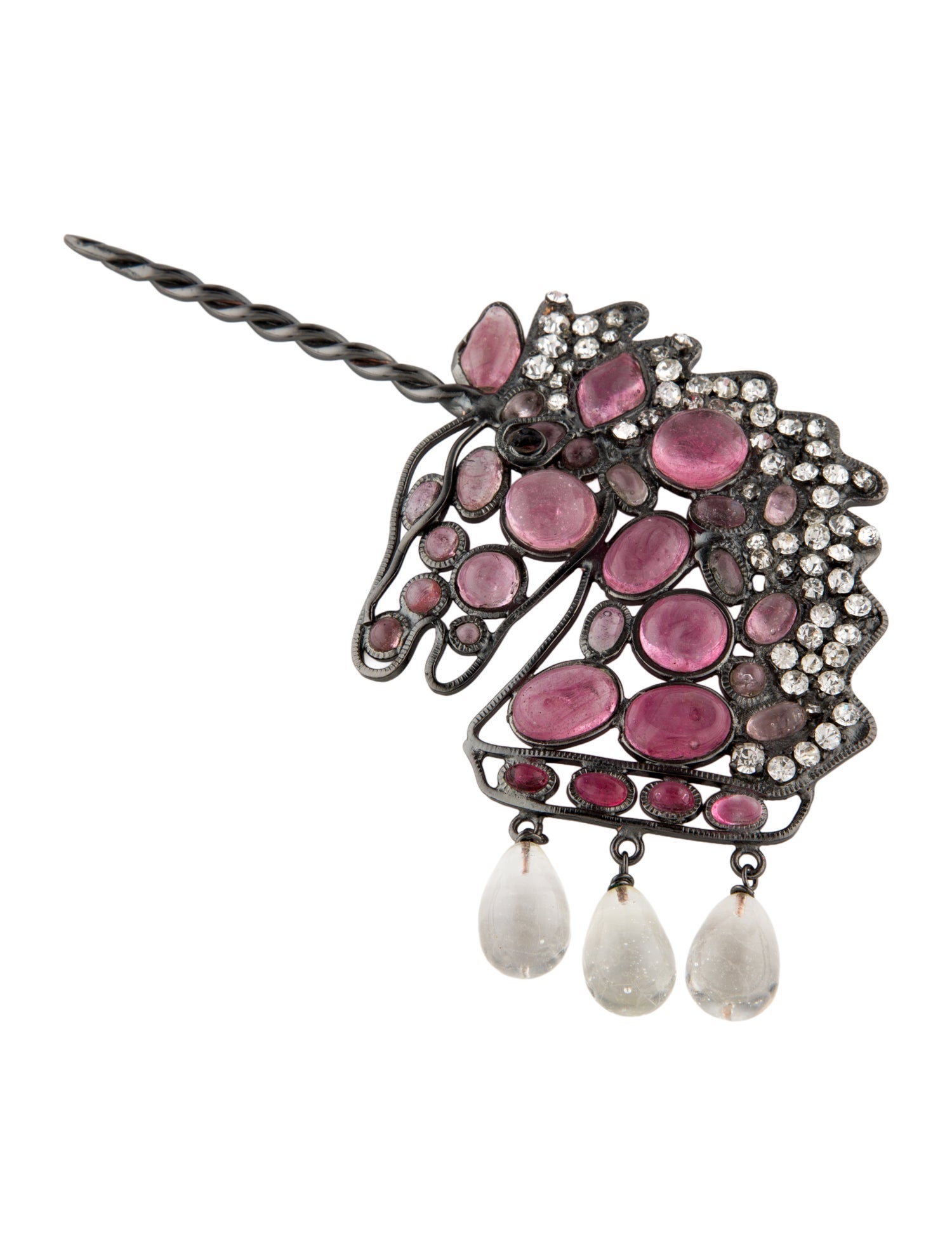 Loulou De La Falaise Crystal Pin Brooch