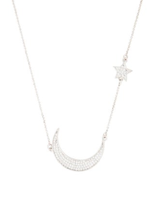 Lisa Freede Crystal Star & Moon Pendant Necklace