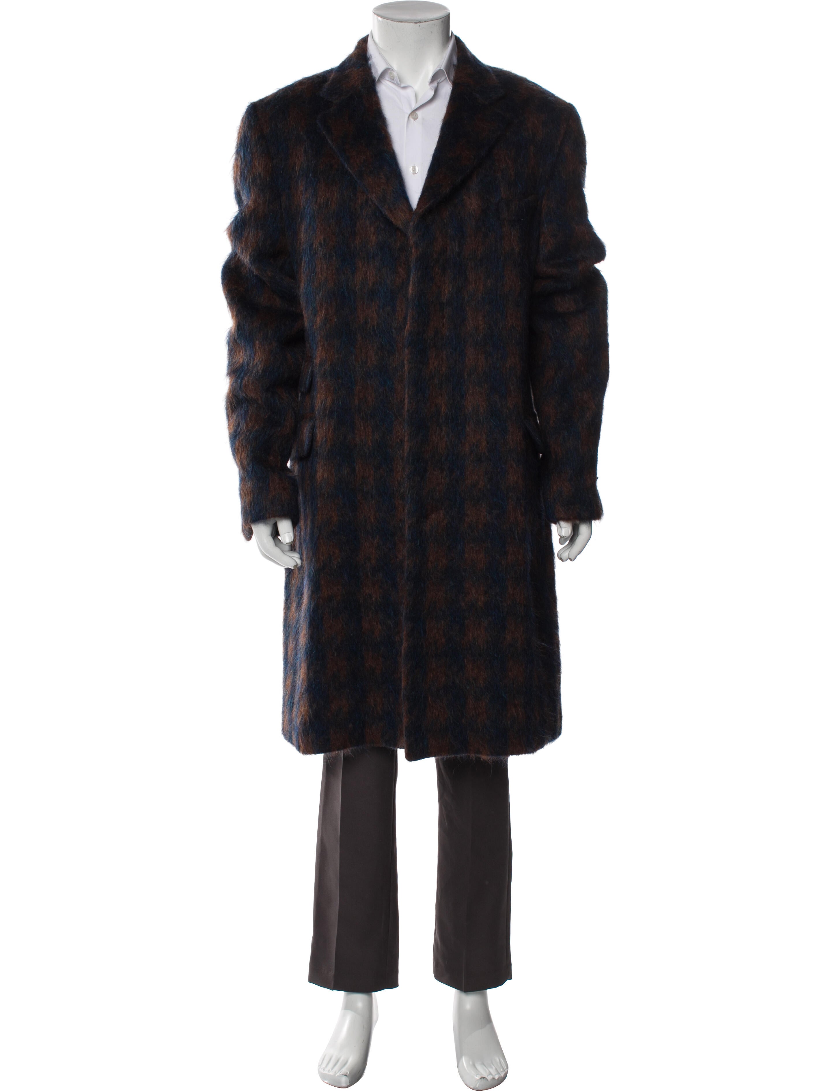 Lords & Fools Plaid Print Overcoat