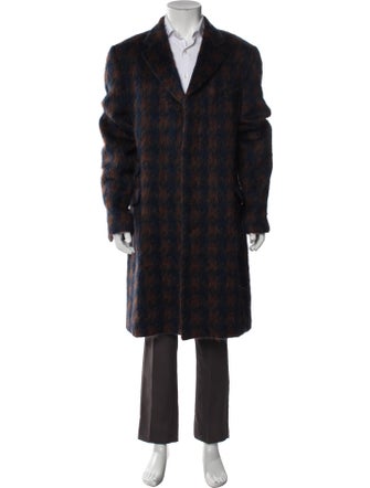 Lords & Fools Plaid Print Overcoat