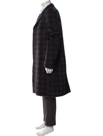 Lords & Fools Plaid Print Overcoat