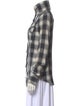 L.G.B. Plaid Print Turtleneck Button-Up Top