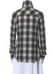 L.G.B. Plaid Print Turtleneck Button-Up Top