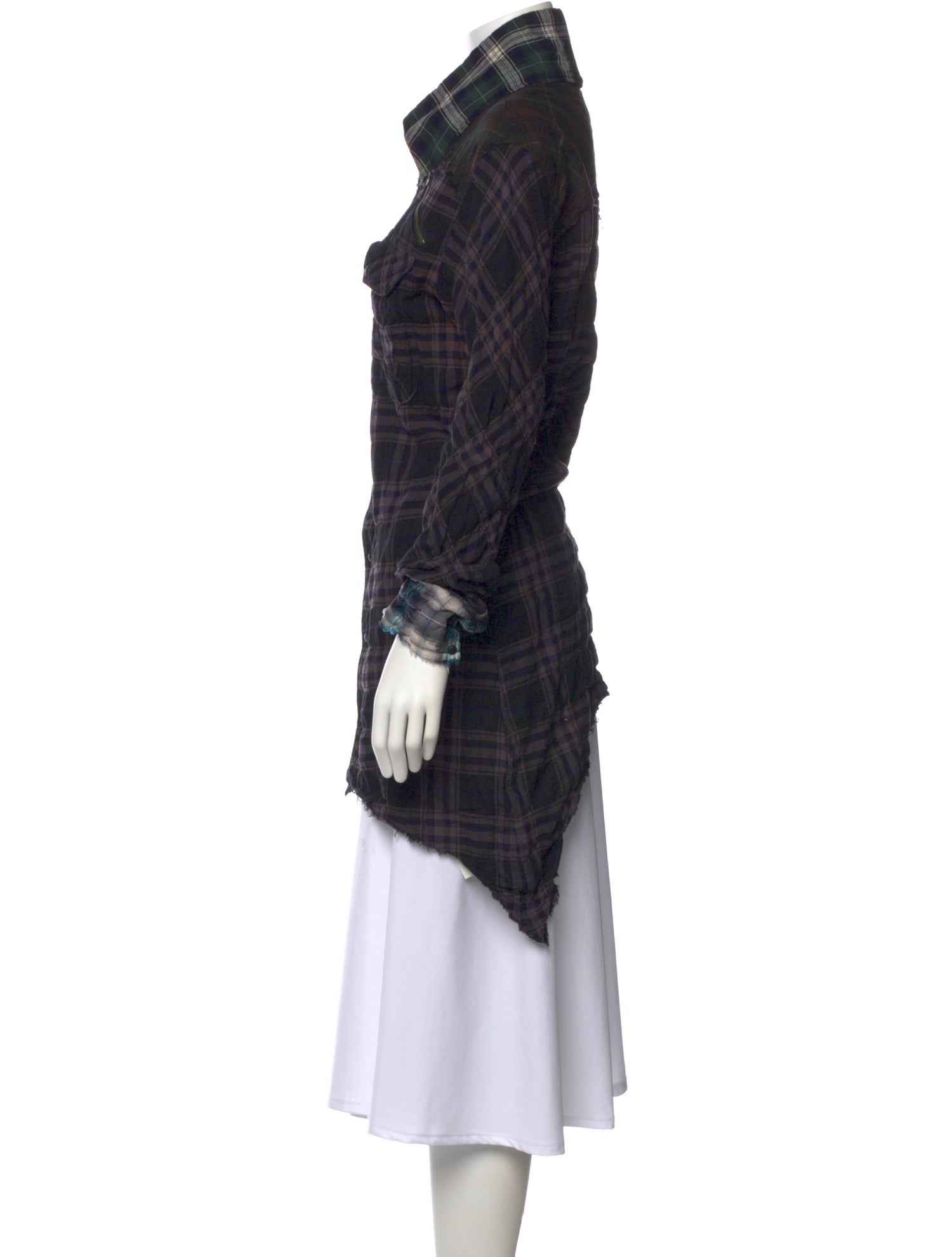 L.G.B. Plaid Print Mock Neck Tunic