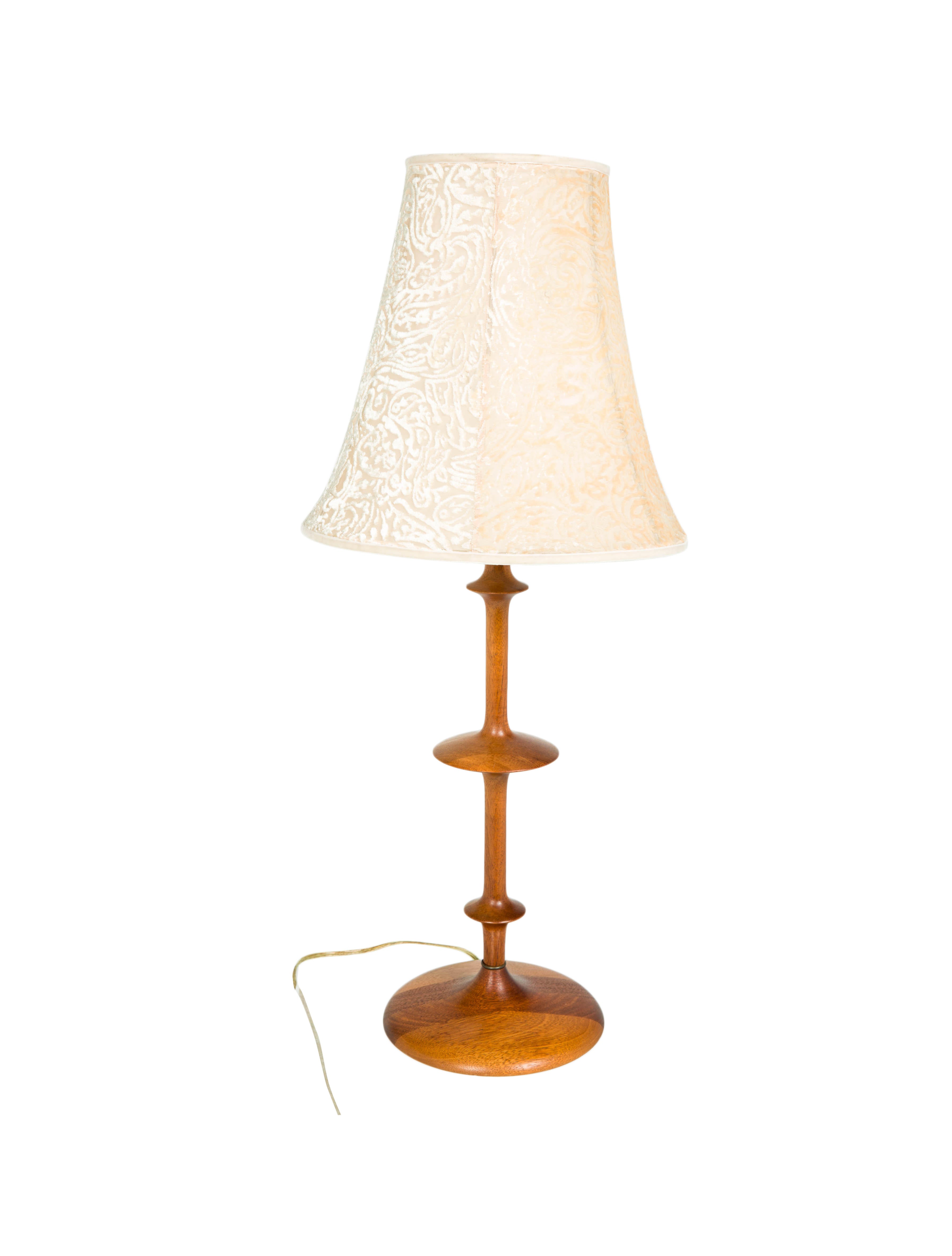 Turned Teak Wood Table Lamp Lighting Lghti20431 The Realreal Turned Teak Wood Table Lamp