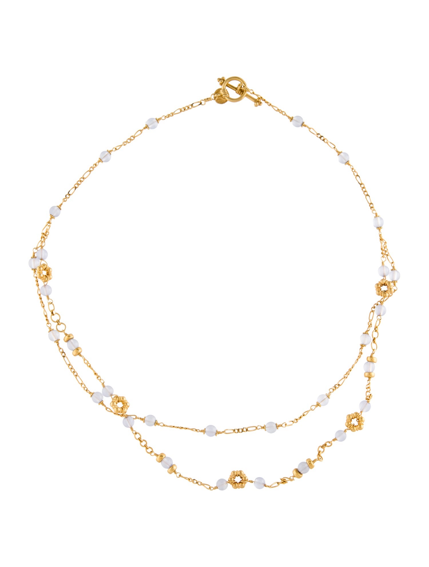 Laura Gibson 22k Chalcedony Double Strand Necklace