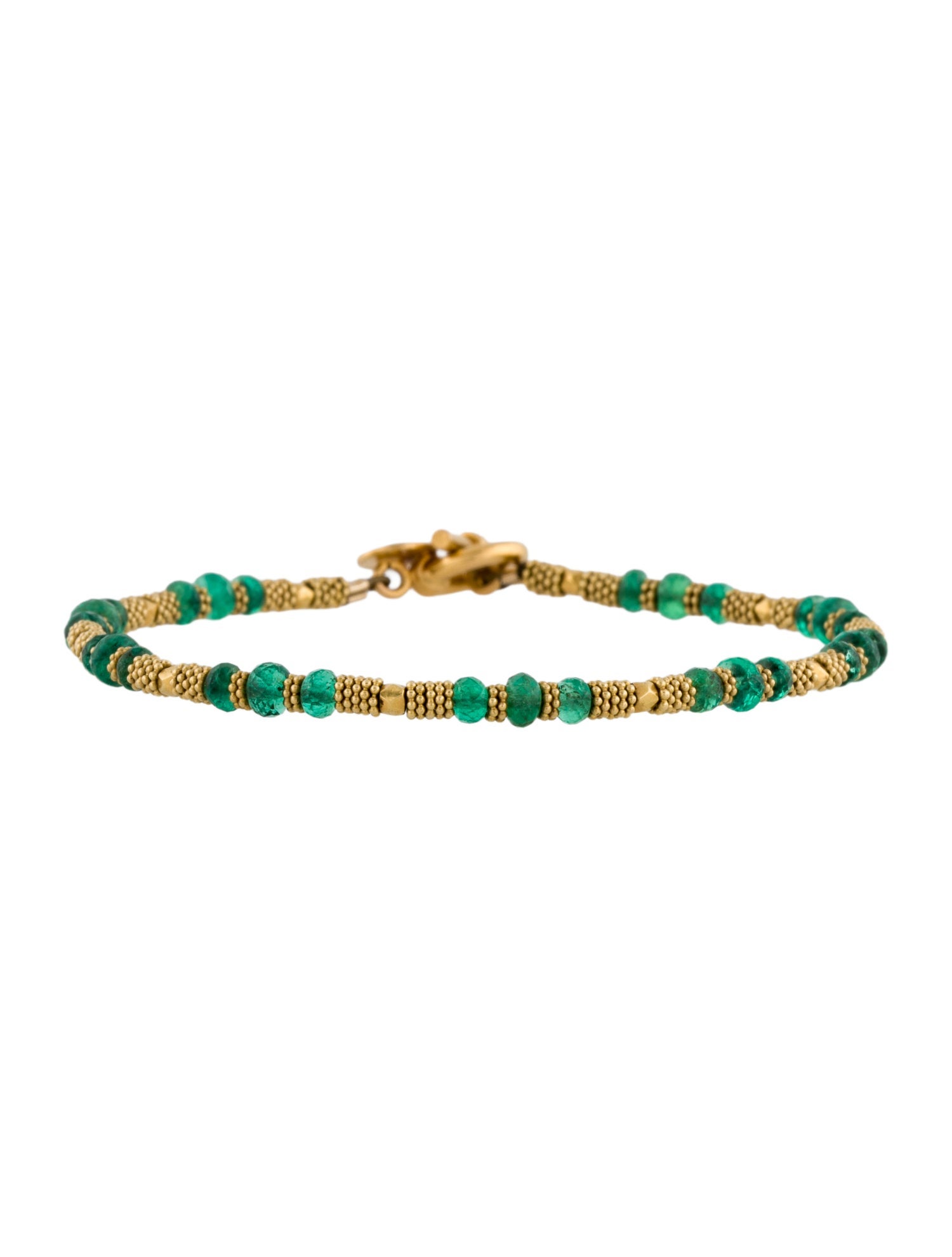 Laura Gibson 22K Emerald Bead Bracelet