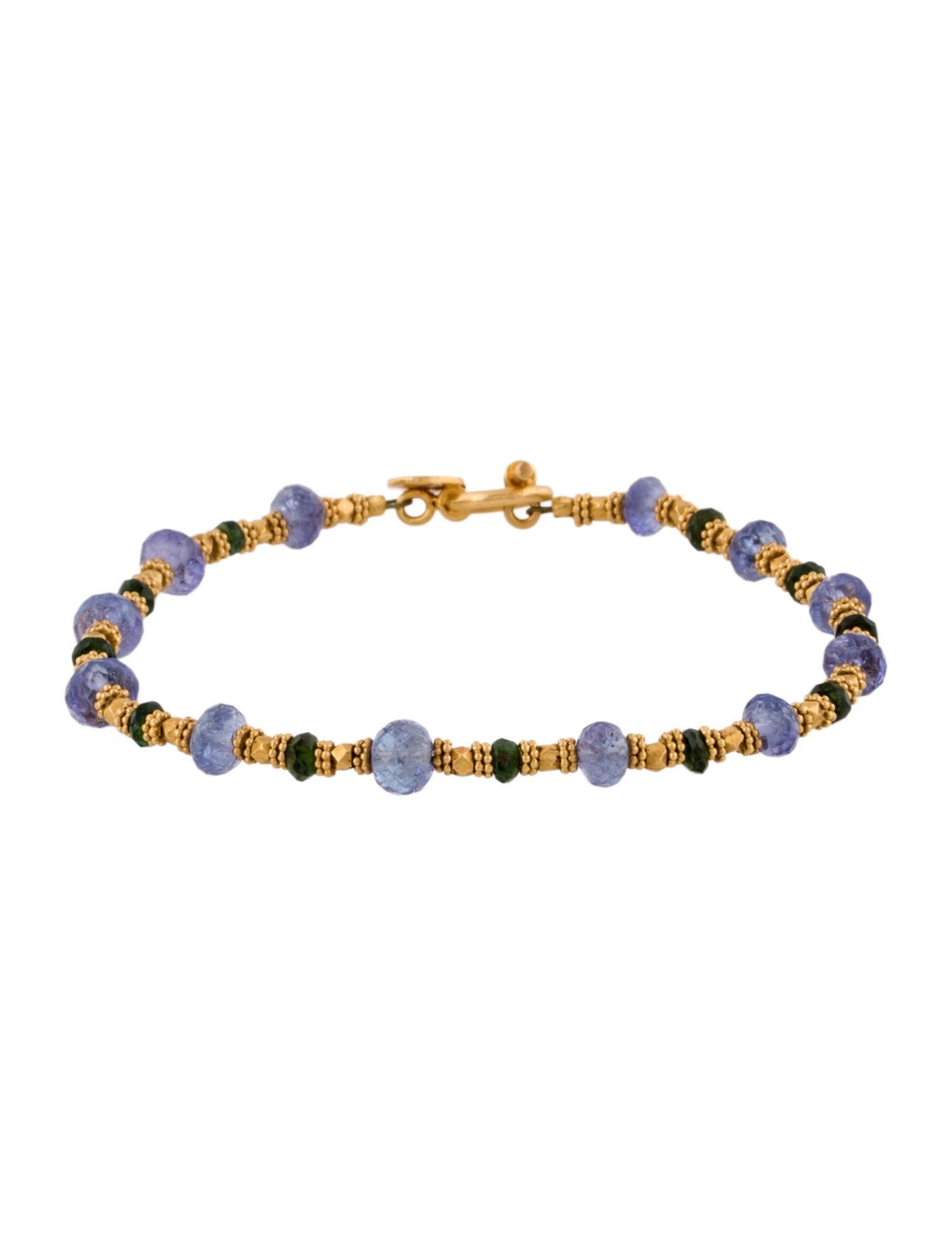 Laura Gibson 22K Tanzanite & Tourmaline Bead Bracelet