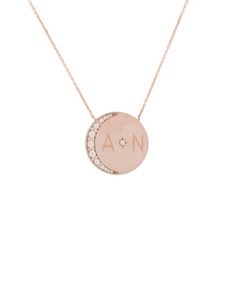 Logan Hollowell 14K Diamond "Love You To the Moon And Back" Pendant Necklace