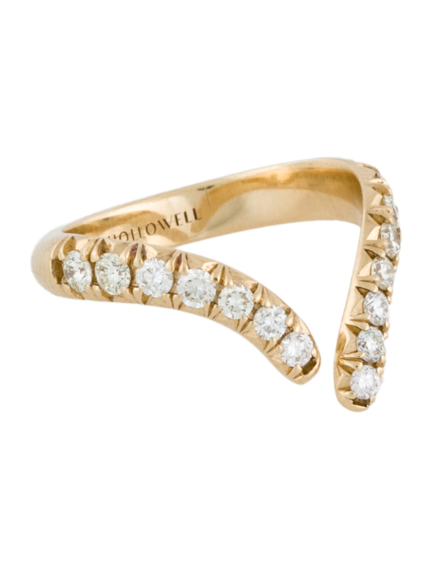 Logan Hollowell 14K French Pavé Diamond Tusk Ring