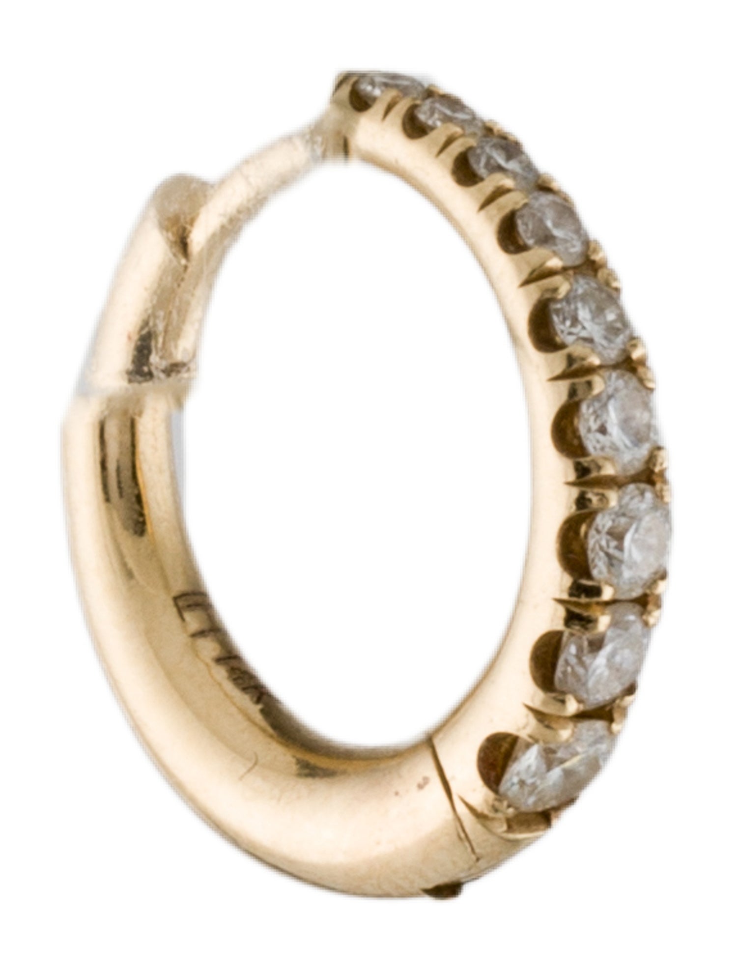 Logan Hollowell 14K Diamond Single Hoop Earring