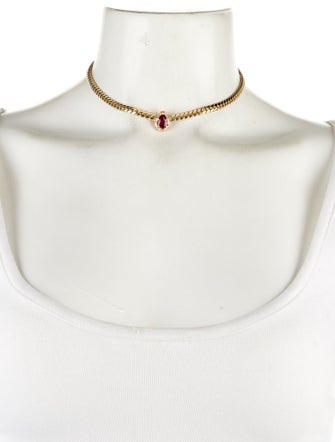 Logan Hollowell 14K 1.95ctw Ruby & Diamond Collar Necklace