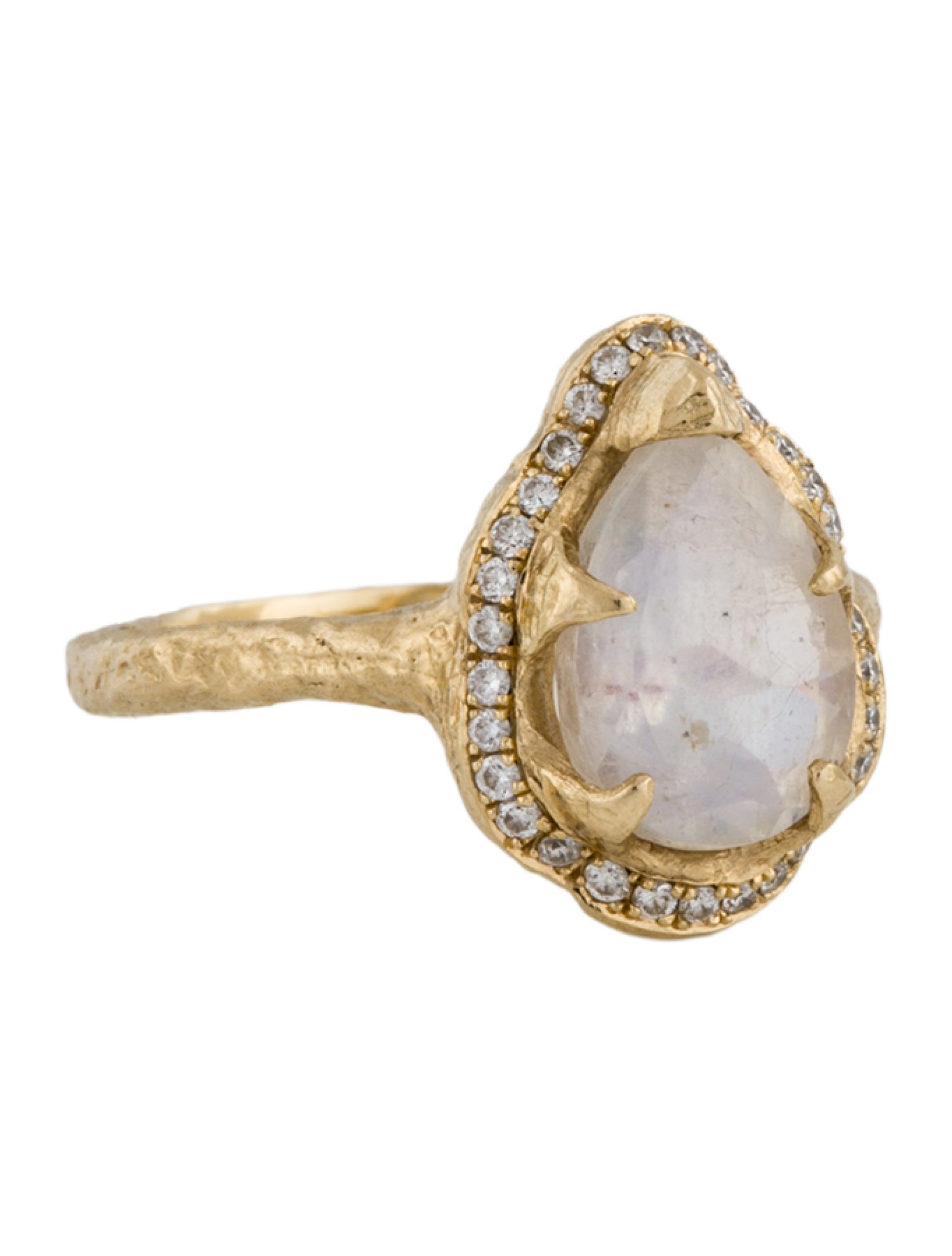 Logan Hollowell 14K Moonstone & Diamond Baby Queen Cocktail Ring