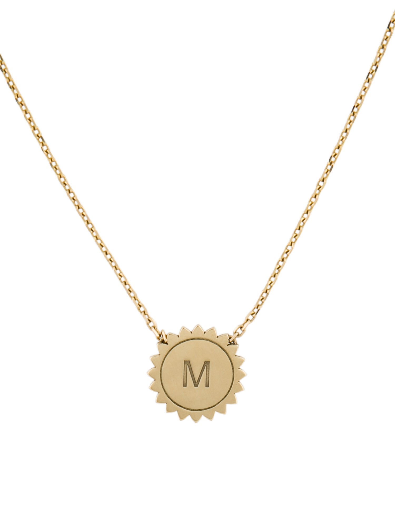 Logan Hollowell 14K 'M' Sunshine Pendant Necklace
