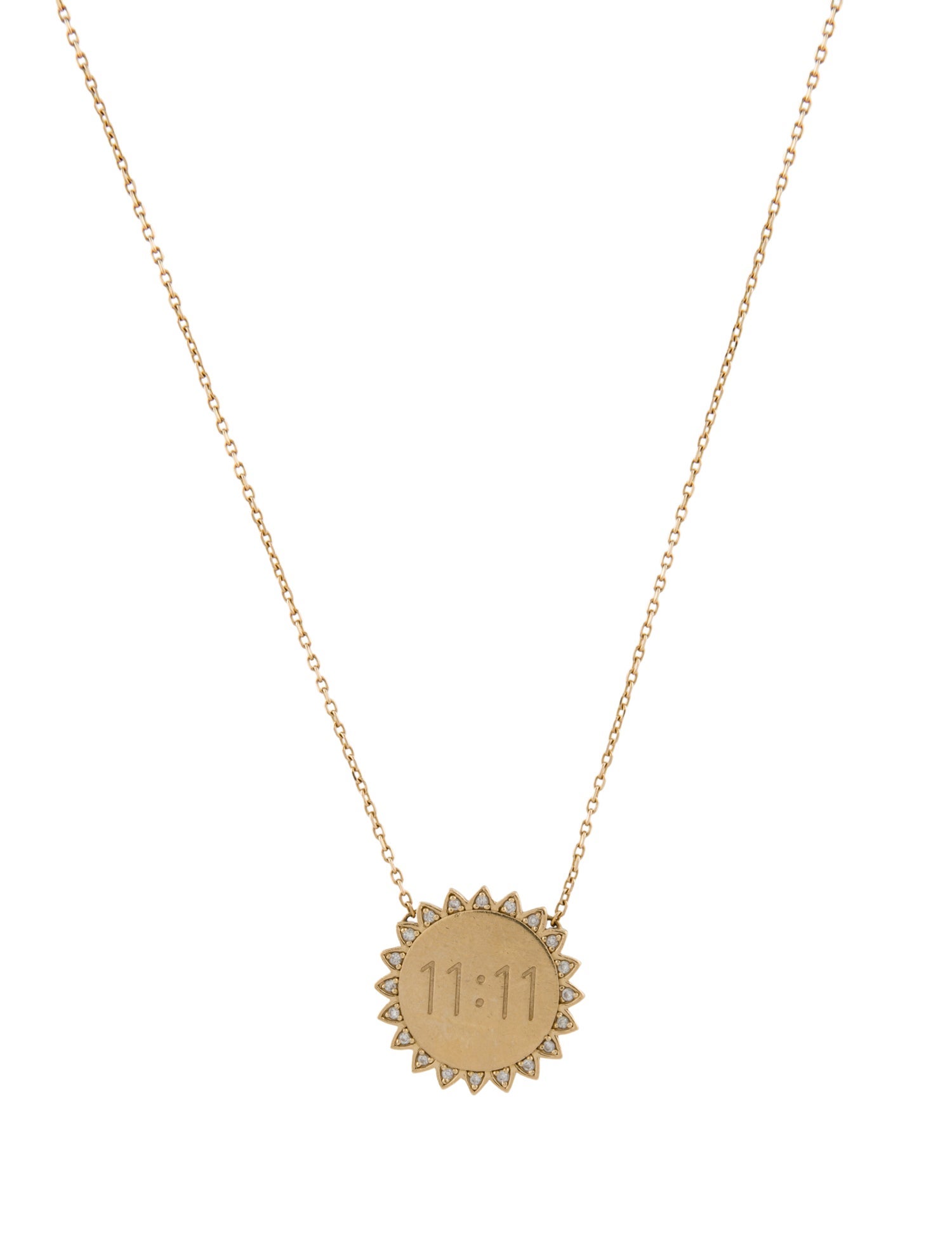 Logan Hollowell 14K Diamond Medium 11:11 Sunshine Pendant Necklace