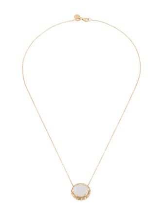 Logan Hollowell 14K Moonstone Labradorite & Diamond Baby Queen Pendant Necklace