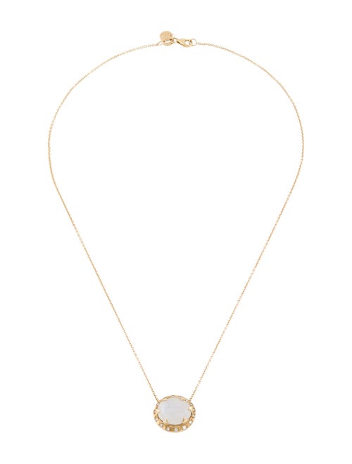 Logan Hollowell 14K Moonstone Labradorite & Diamond Baby Queen Pendant Necklace