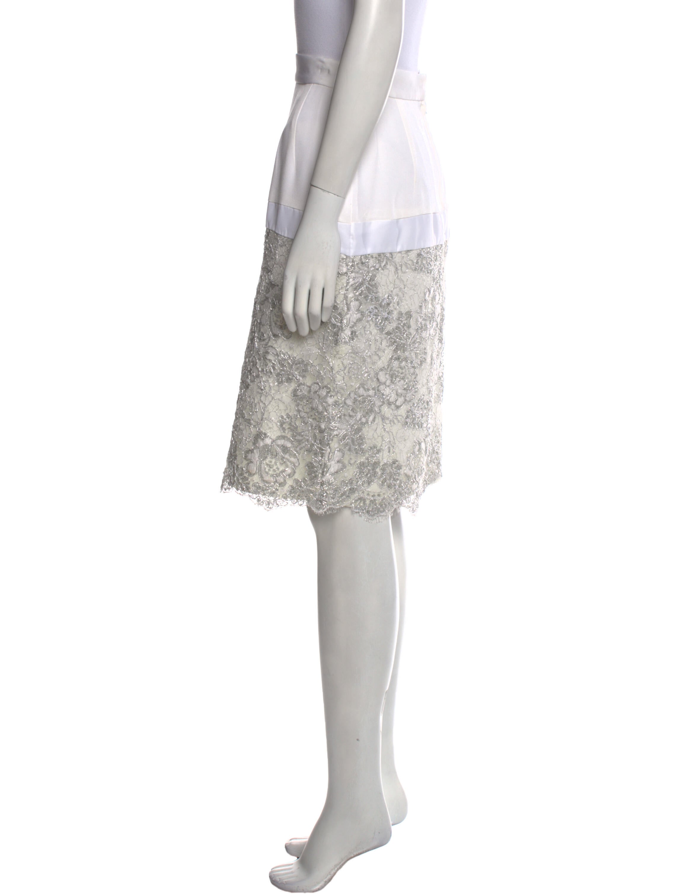 Liancarlo Couture Lace Pattern Knee-Length Skirt
