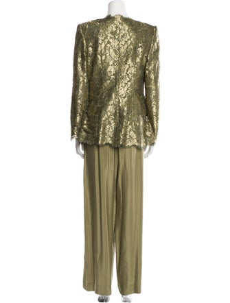 Liancarlo Couture Silk Lace Pattern Pant Set