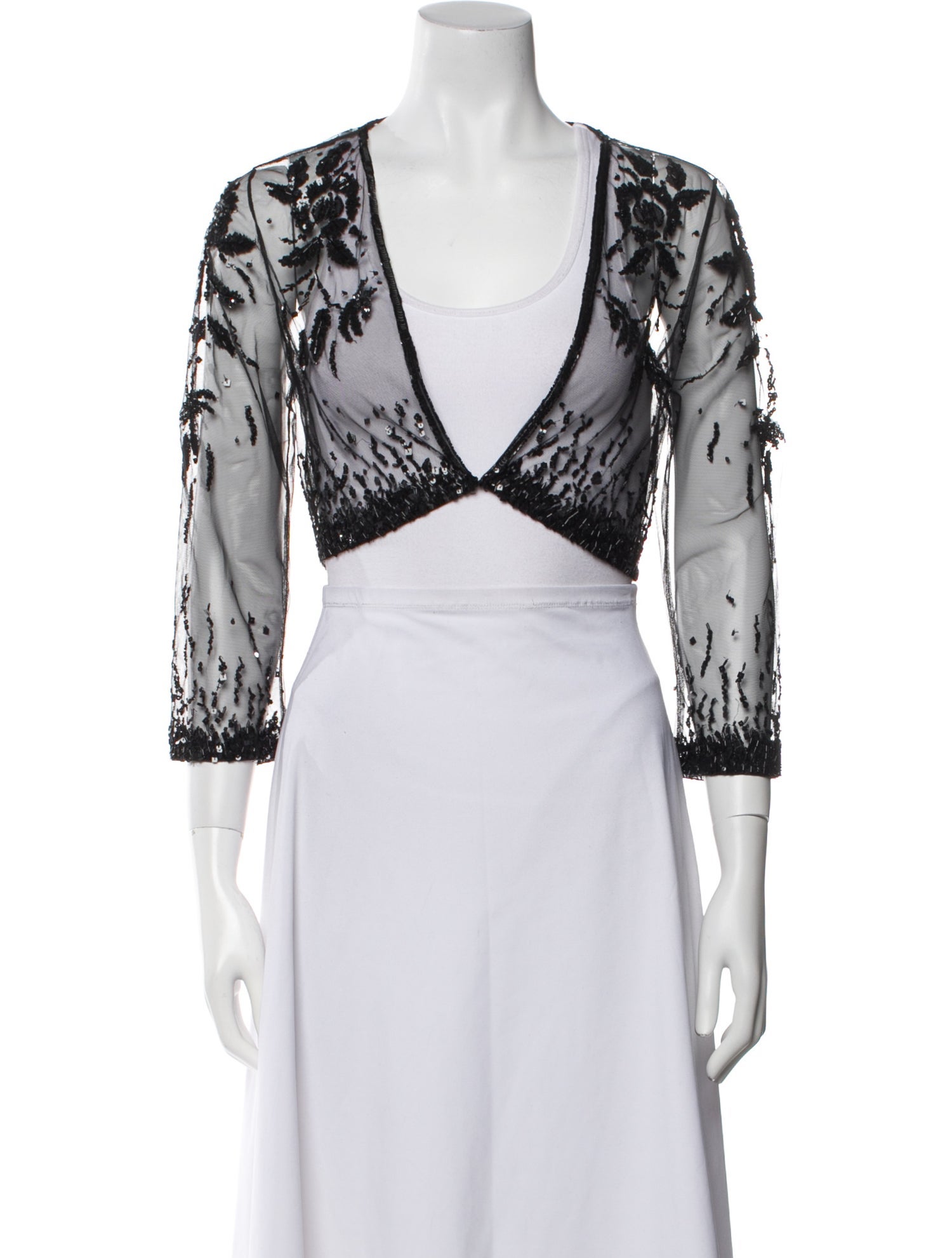 Liancarlo Couture Lace Floral Print Bolero