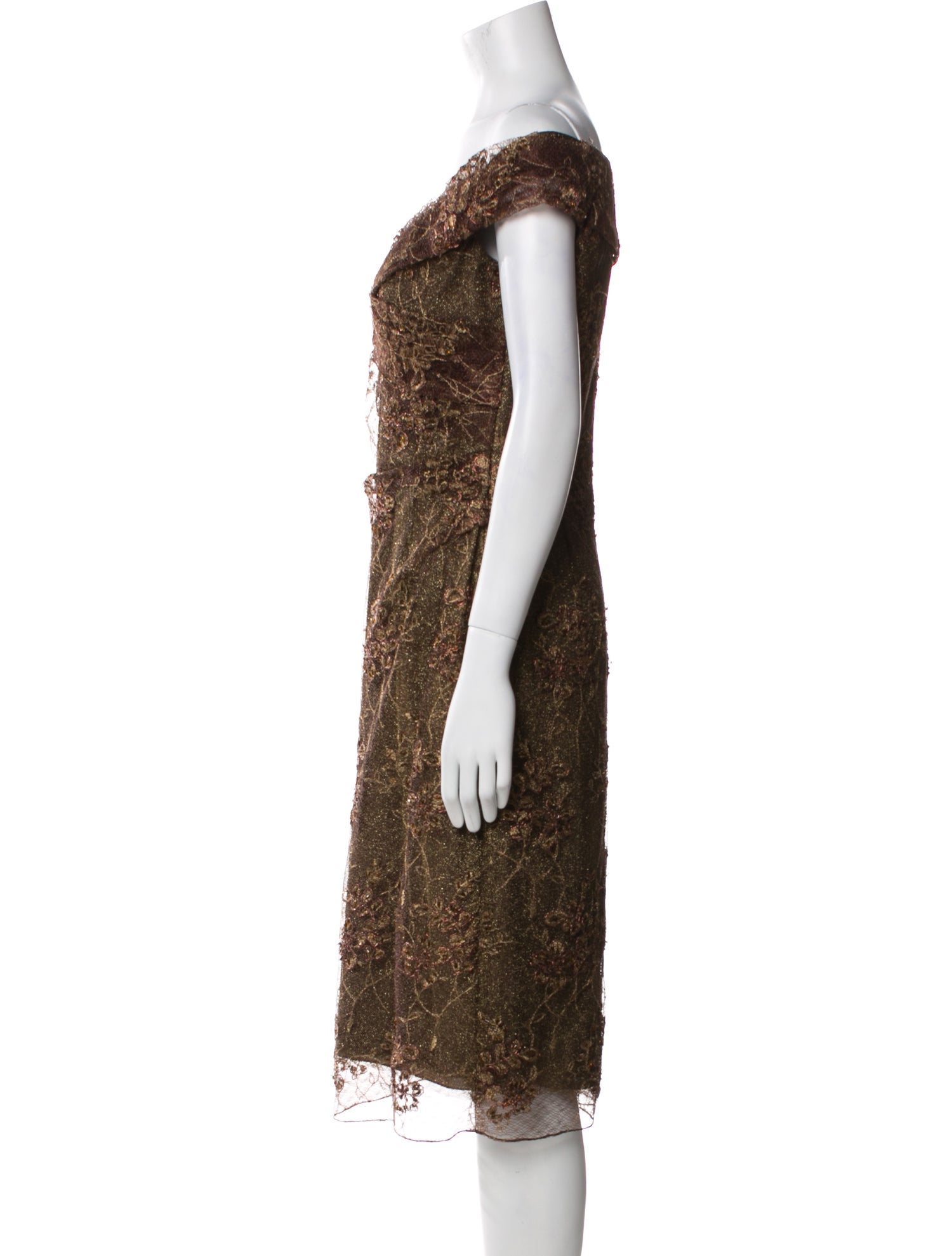 Liancarlo Couture Lace Pattern Knee-Length Dress