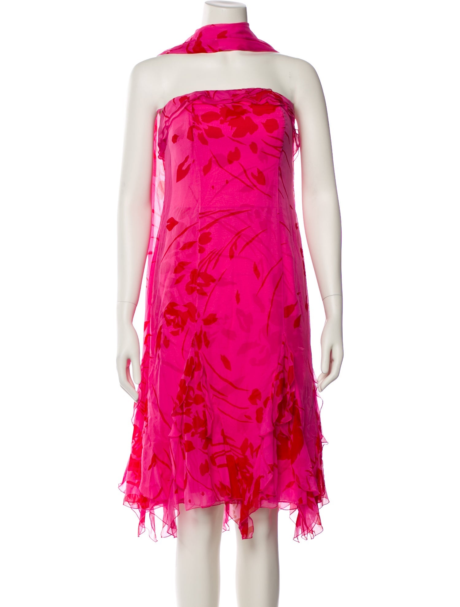 Liancarlo Couture Silk Knee-Length Dress