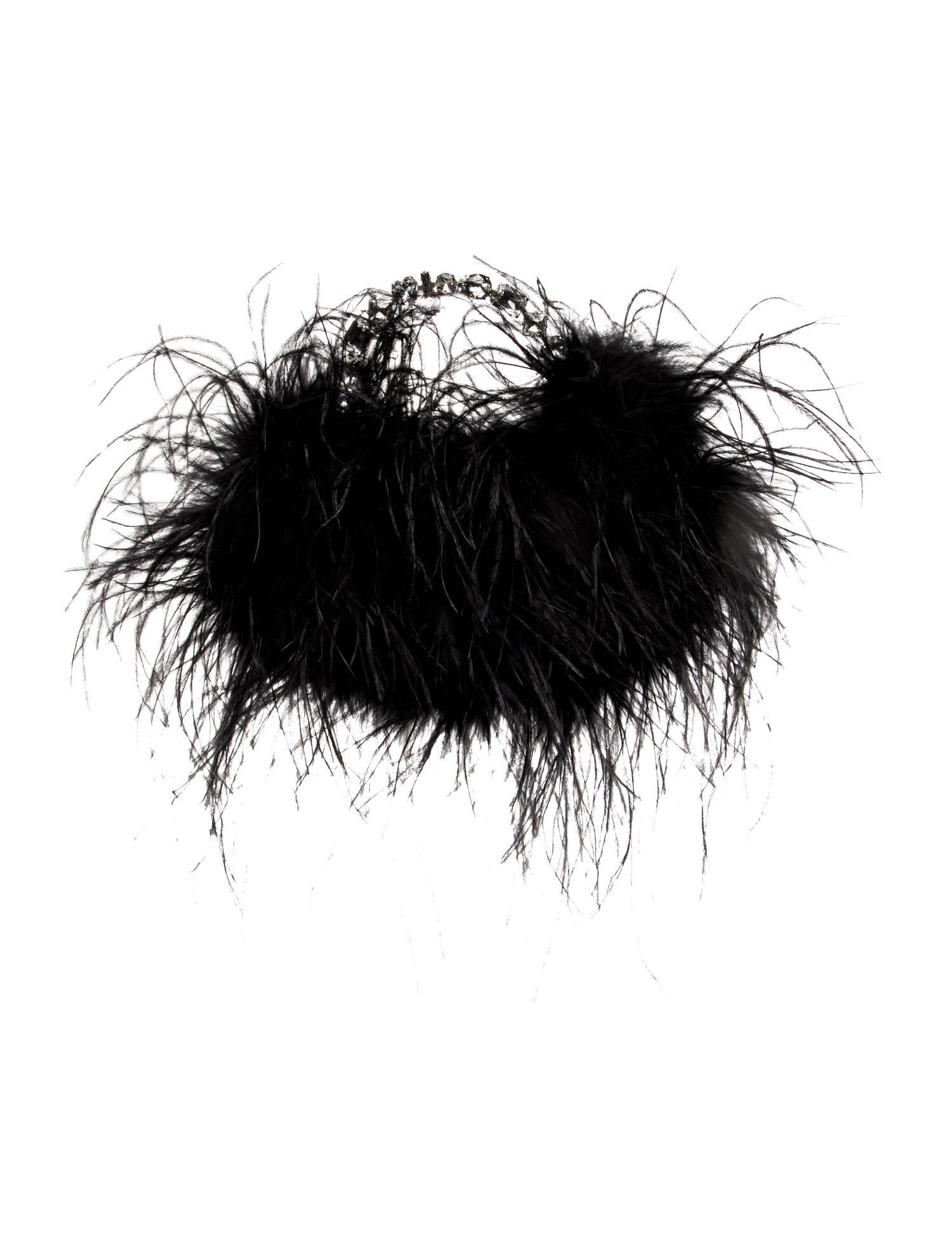 L'Alingi Ostrich Feather Top Handle Bag