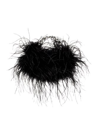 L'Alingi Ostrich Feather Top Handle Bag