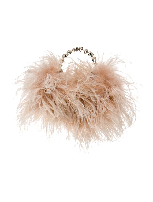 L'Alingi Ostrich Feather Top Handle Bag