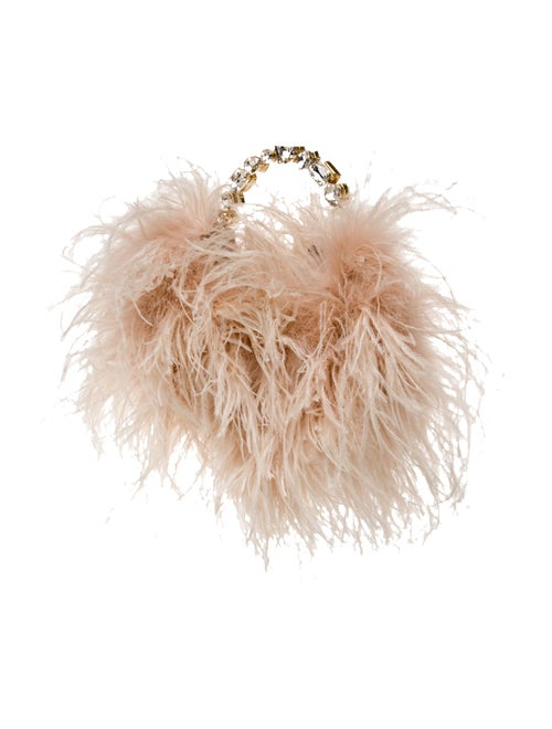 L'Alingi Ostrich Feather Top Handle Bag