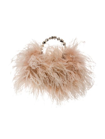 L'Alingi Ostrich Feather Top Handle Bag