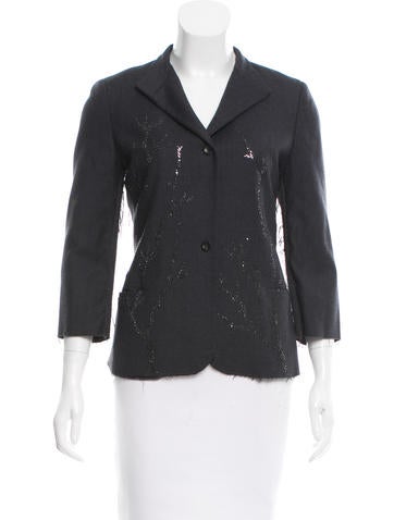 Libertine Raw-Edge Embellished Blazer
