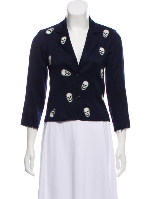 Libertine Patchwork Cropped Blazer Navy