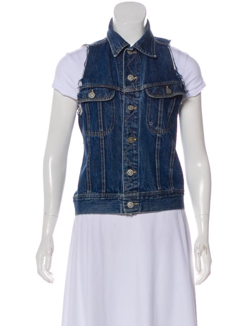 Libertine Distressed Denim Vest blue