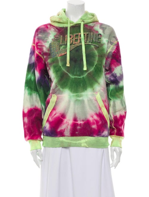 Libertine Tie-Dye Print Mock Neck Sweatshirt Green