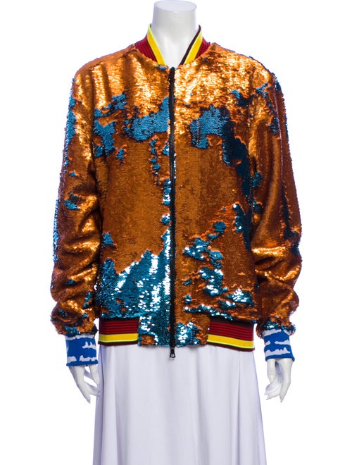 Libertine Printed Bomber Jacket Orange