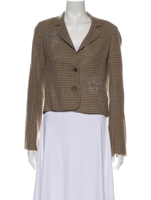 Libertine Virgin Wool Houndstooth Print Blazer Woo