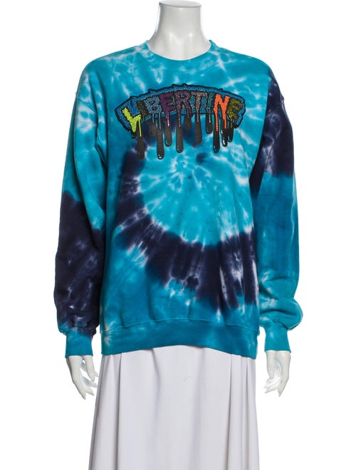 Libertine Tie-Dye Print Crew Neck Sweatshirt Blue