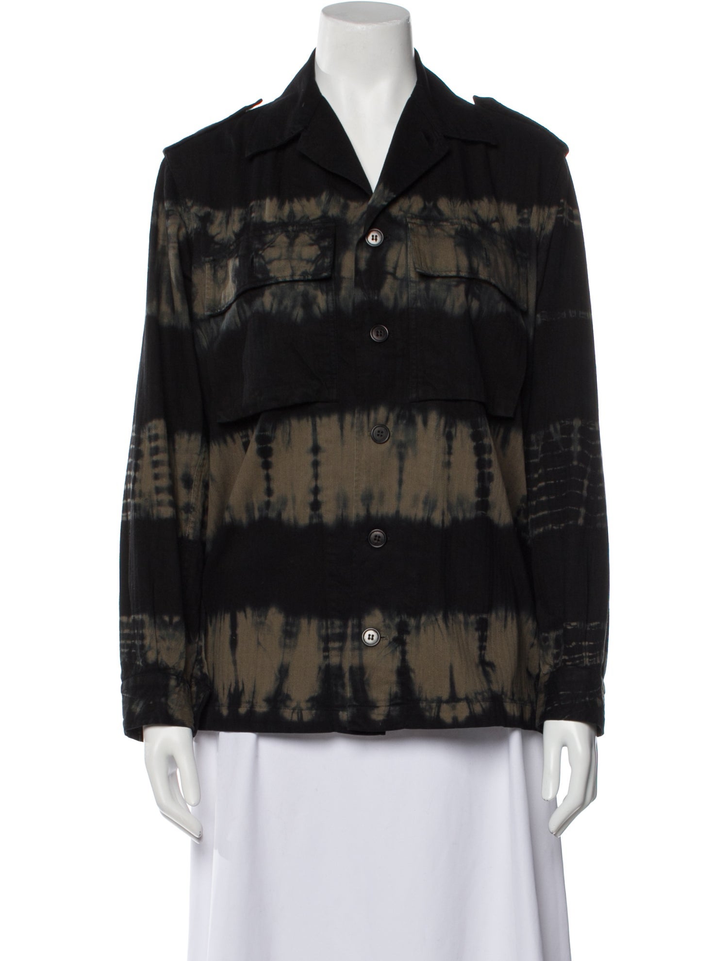Libertine Tie-Dye Print Long Sleeve Button-Up Top
