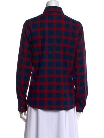 Libertine Plaid Print Long Sleeve Button-Up Top